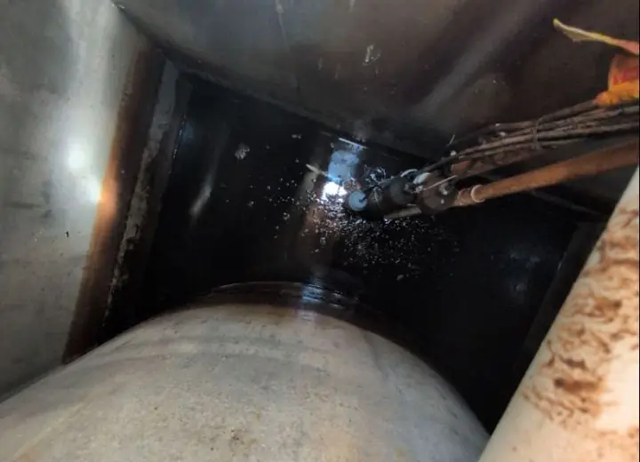 Inside the same septic tank after service, example 4 of 11