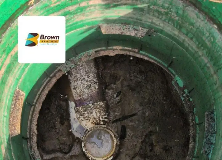 Inside a septic tank before service, example 6 of 11